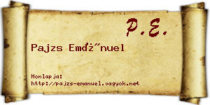 Pajzs Emánuel névjegykártya
